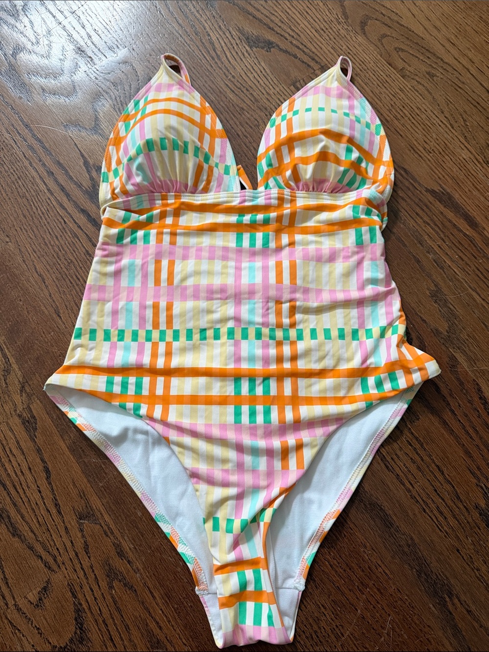 Vero moda Multicolor Plaid One-Piece Swimsuit sz small like new